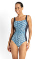 Jantzen Deco Ruched Square Neck One Piece