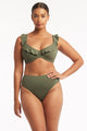 Sea Level Essentials F Cup Frill U/Wire Bra