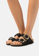 Birkenstock Arizona Big Buckle Black Nubuck Leather Narrow