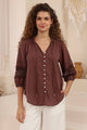 Embroidered Sleeve Meadow Top