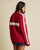 Rusty White Lines Long Sleeve Crew Neck Knit