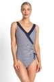 Jantzen Anchor Stripe Gathered Surplice One Piece