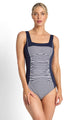 Jantzen Anchor Stripe Square Neck One Piece
