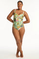 Sea Level Lost Paradise Twist Front Multifit One Piece