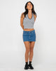 Rusty Flip Mommy Low Rise Mini Denim Skirt