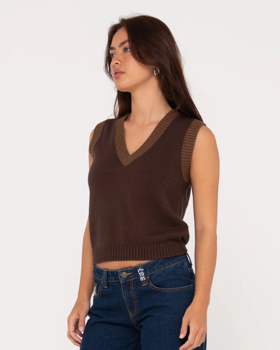 Rusty Nero Sleeveless Knit Vest – Sundaze