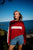 Rusty White Lines Long Sleeve Crew Neck Knit