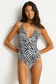 Sea Level Zebralis Scoop Back Panel Line One Piece
