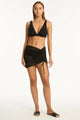 Sea Level Day Club Drawstring Mini Mesh Skirt